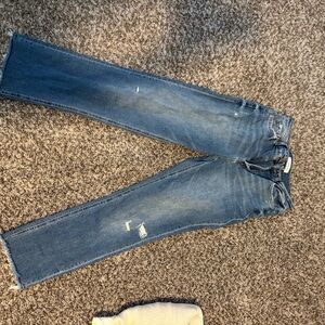Flying Monkey Distressed Blue Straight Leg Jeans